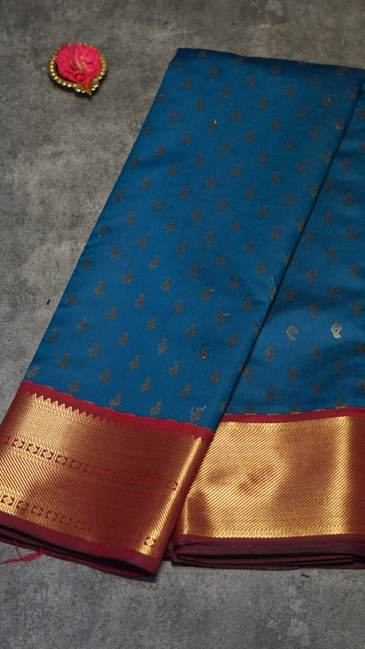 Semi Kanjeevaram Saree Dark Blue