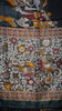 Jute Cotton Saree Kalamkari Print Black thumbnail