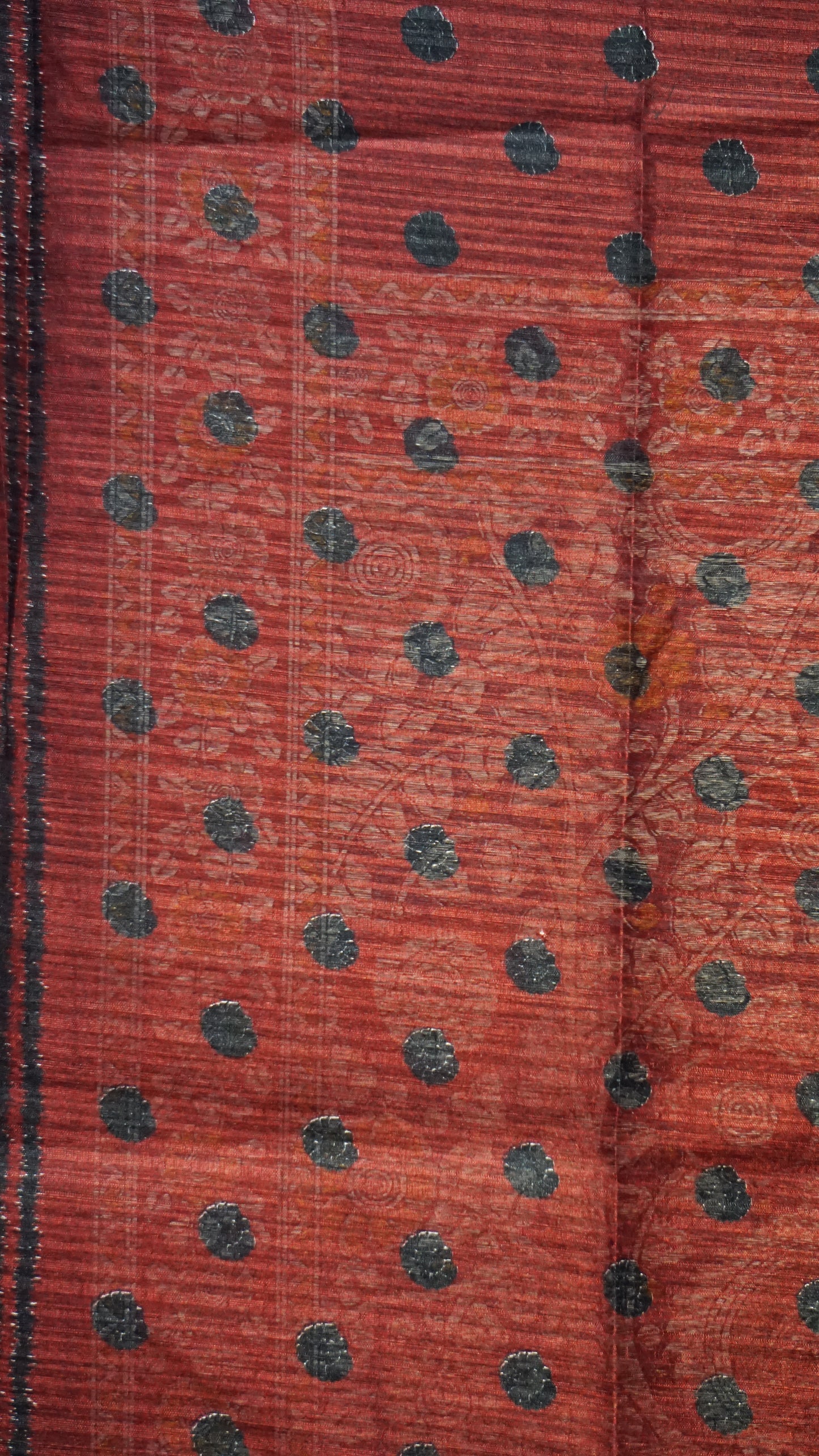 Jute Cotton Saree Kalamkari Print Black