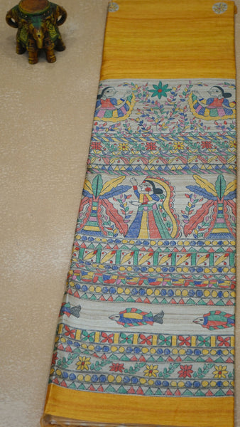 Gicha Tussar Saree - Mustard