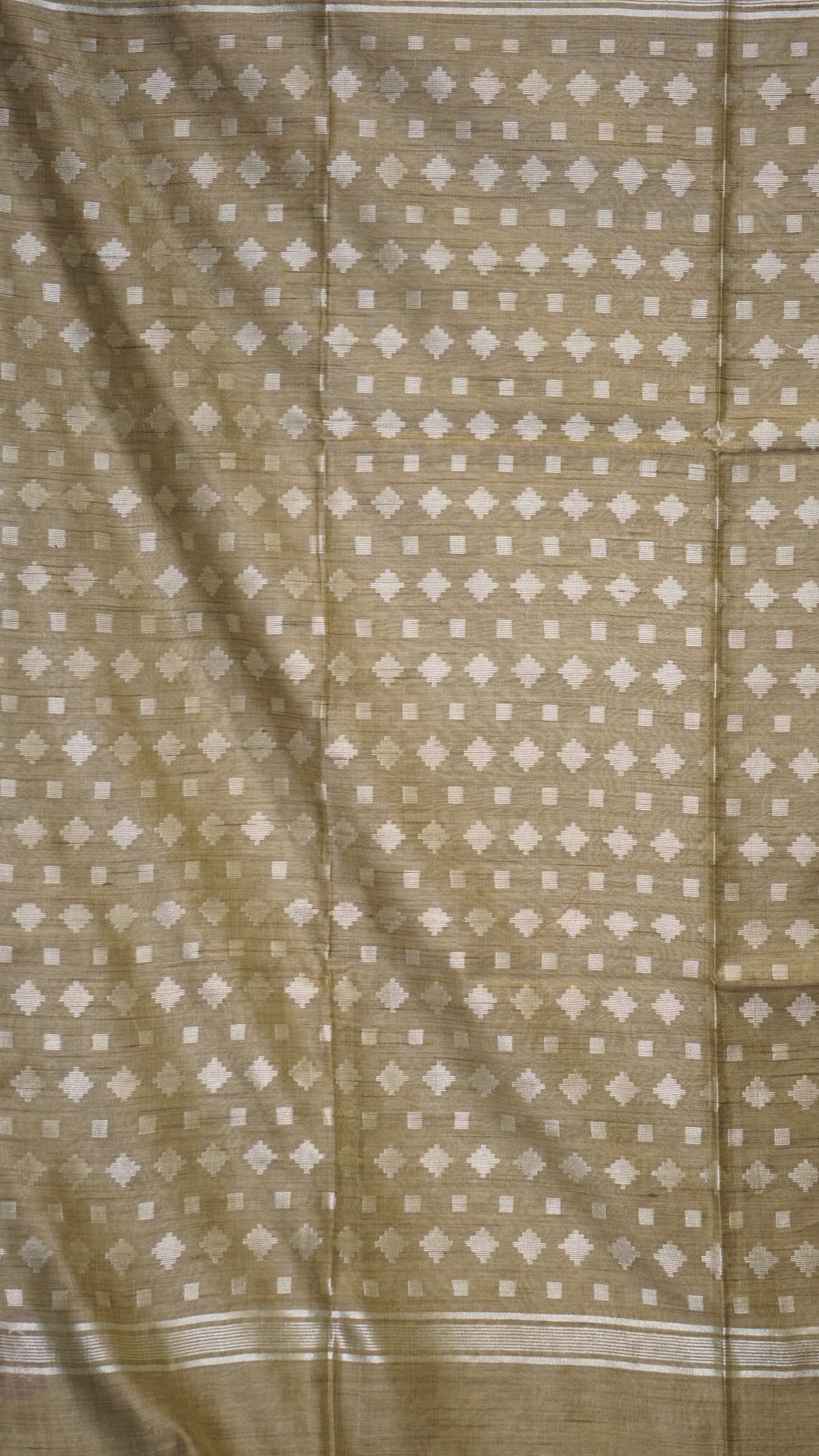 Banswara Cotton Saree - Olive Green