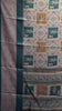 Semi Printed Silk Ajrak Print Sandal - Teal Green thumbnail