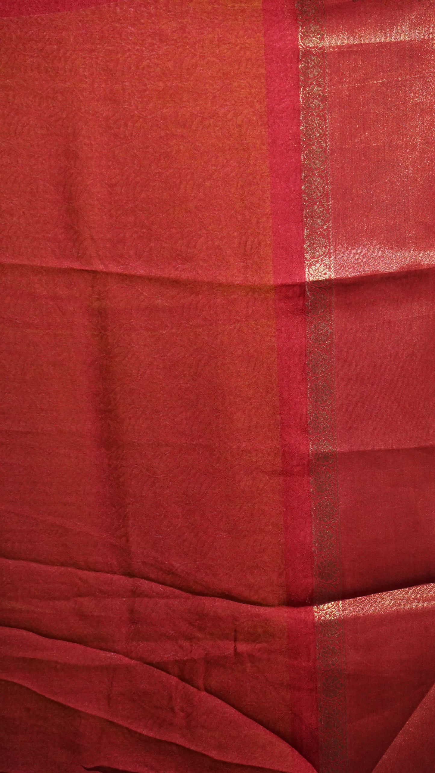 Shiffon Saree Mustard - Red