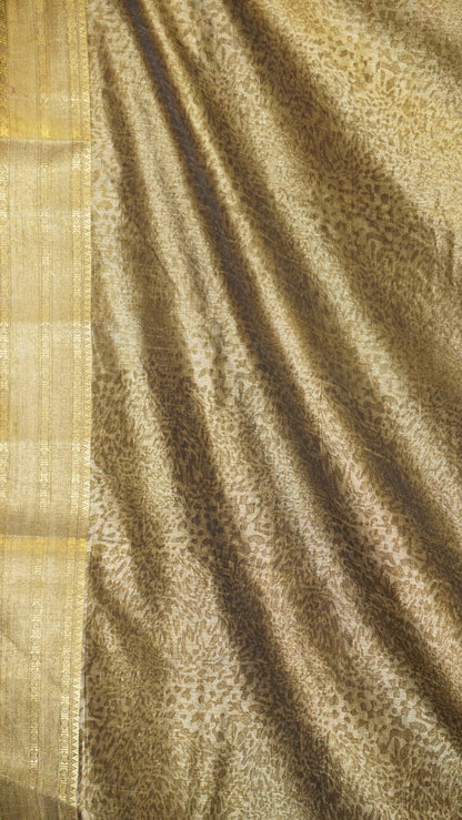 Semi Pattola With Temple Border - Mehendi Green