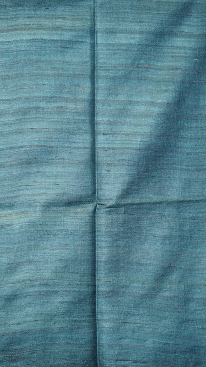 Pure Tussar Saree - Peacock Blue