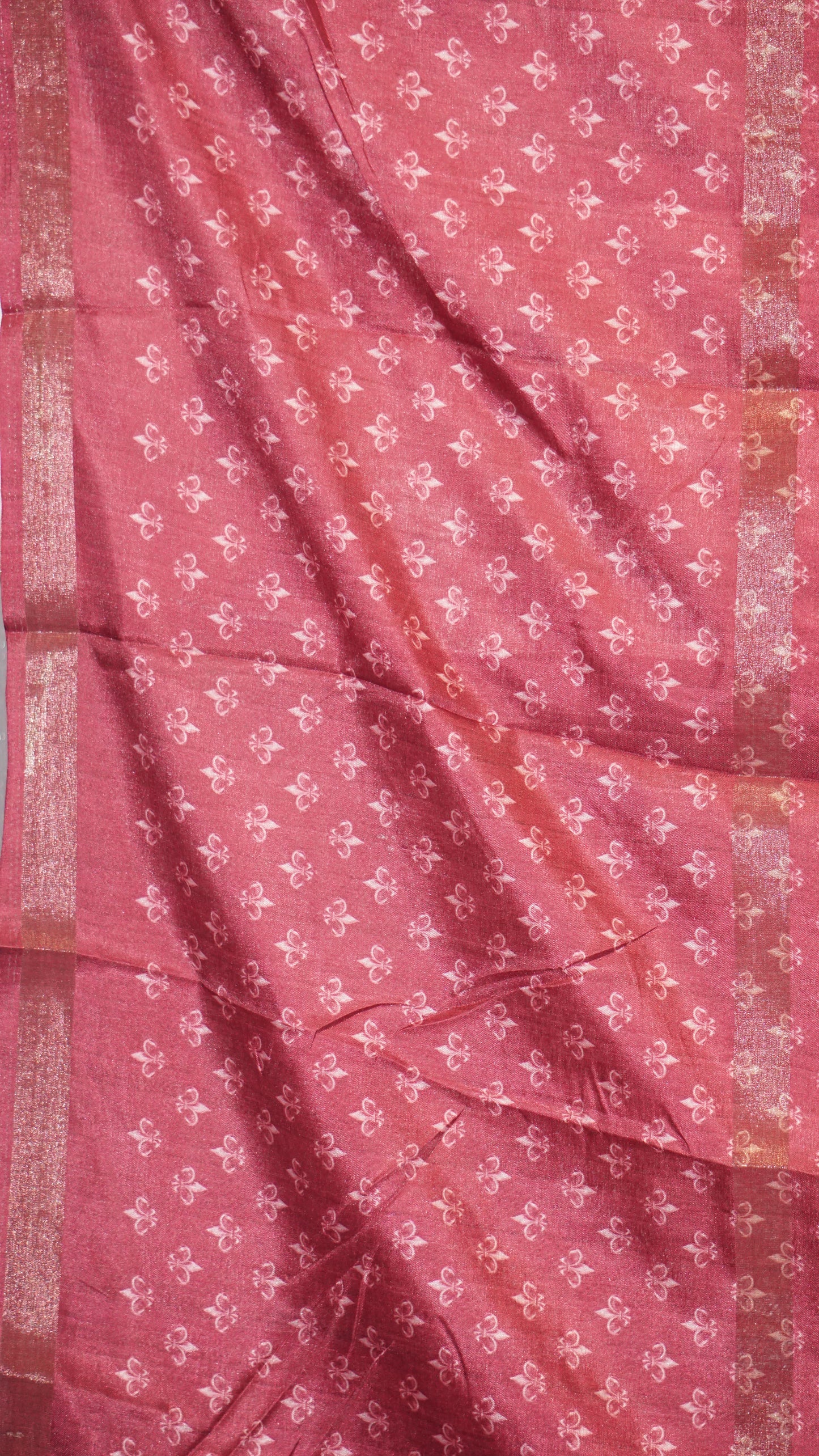 Semi Printed Silk Saree - Maroon