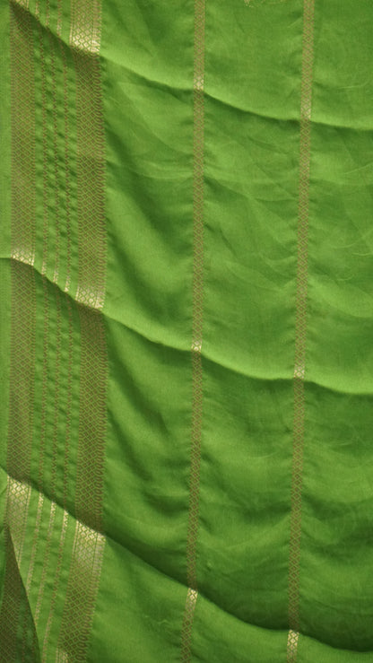 Shiffon Saree Flamingo Design - Green
