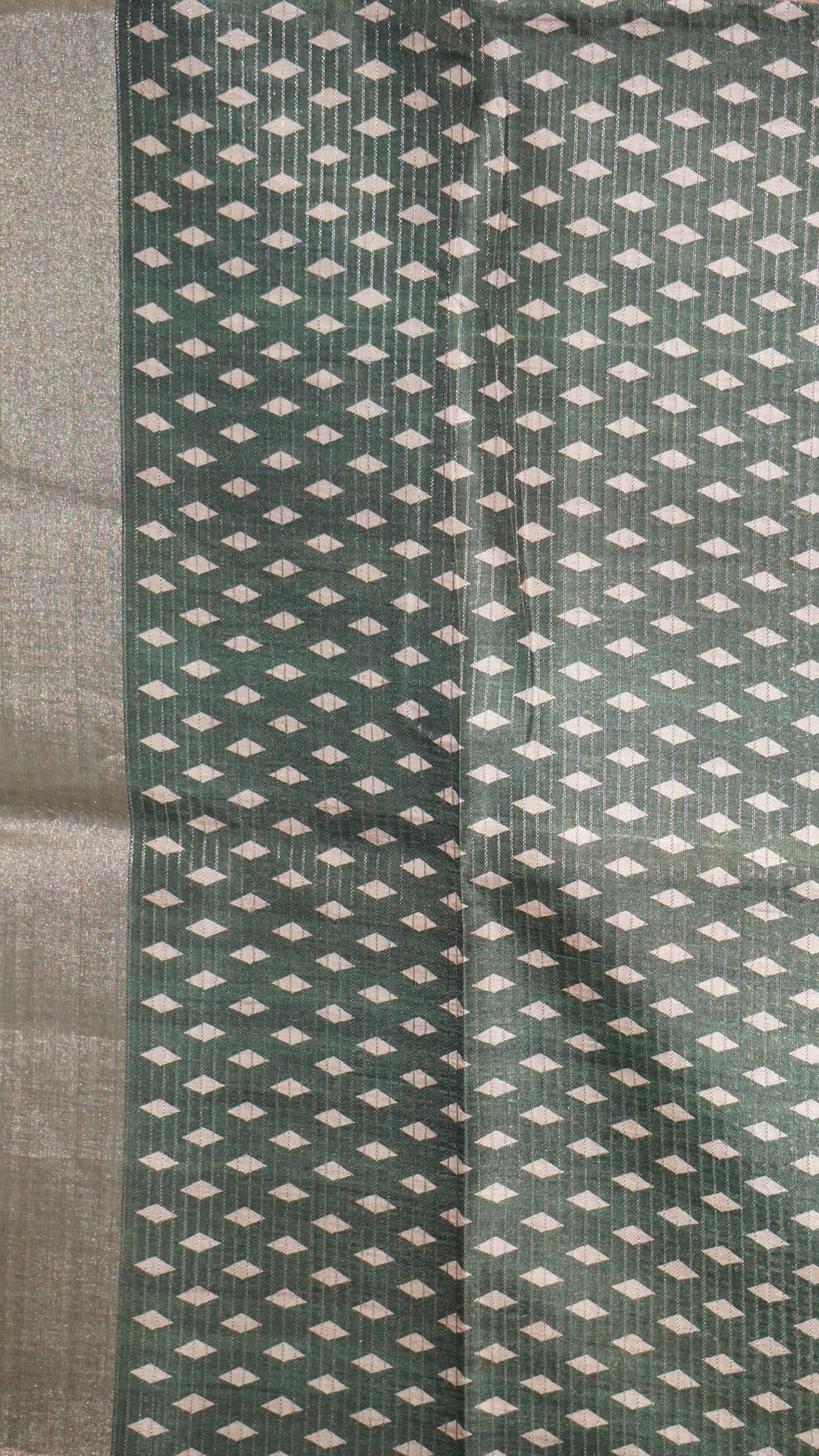 Semi Tussar Saree With Art Zari Chocolate Brown - Green