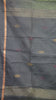 Handloom Cotton Saree - Green and Blue Blend & Black thumbnail