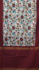 Bhagalpur Tussar Saree Kalamkari Print - Wine thumbnail