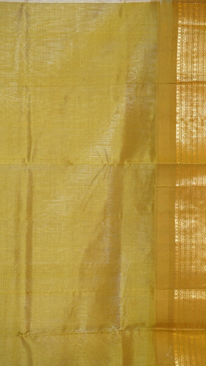 Silk Cotton Saree - Grey & Mustard Yellow