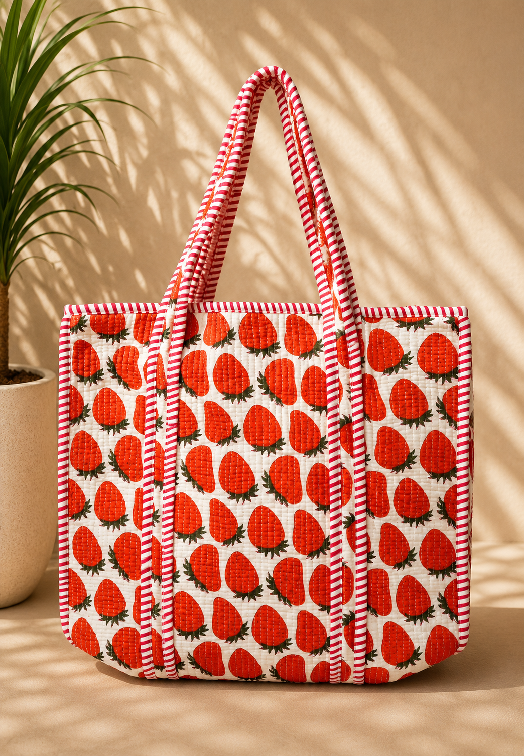 Tote Bag-White Strawberry