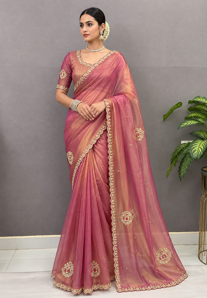 Designer Saree-Pink
