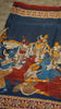 Jute Cotton Saree Kalamkari Print Blue thumbnail