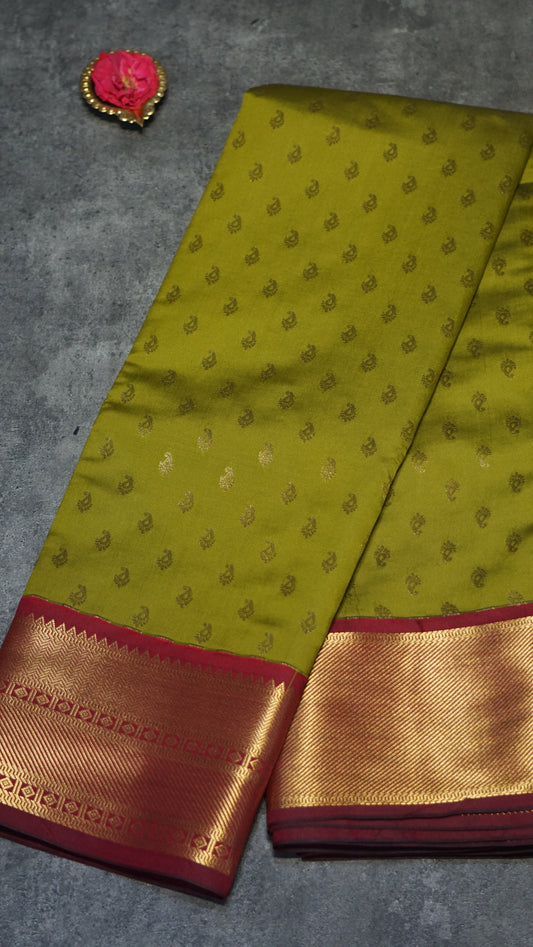 Semi Kanjeevaram Saree Green