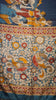 Jute Cotton Saree Kalamkari Print Blue thumbnail