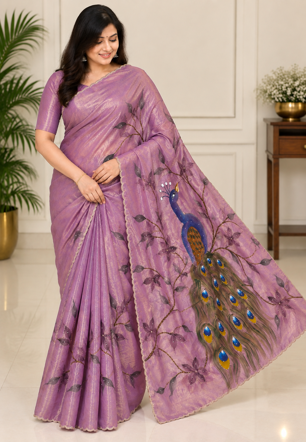 Designer Saree-Purple
