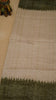 Semi Tussar Saree - Sandal & Green thumbnail