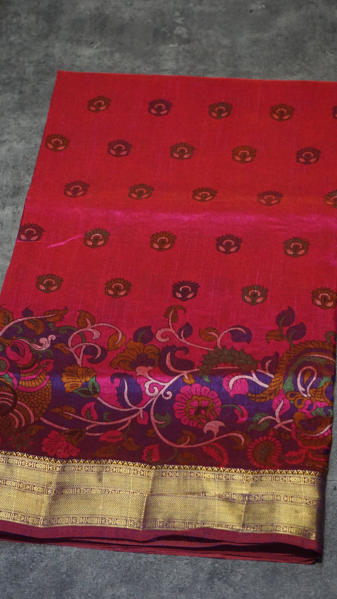 Semi Pattola Saree Kalamkari Print Pink