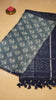 Jute Cotton Saree - Navy & Light Blue thumbnail