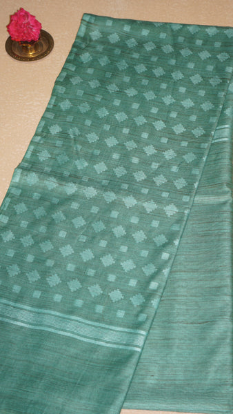 Banswara Cotton Saree - Teal Green