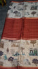 Semi Printed Silk Saree - Red thumbnail