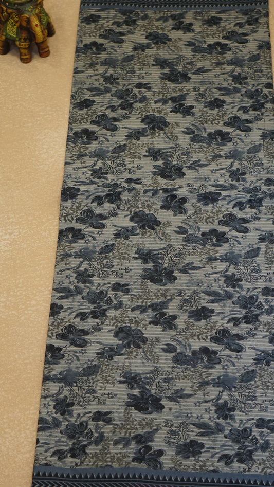 Kora Cotton Saree - Grey