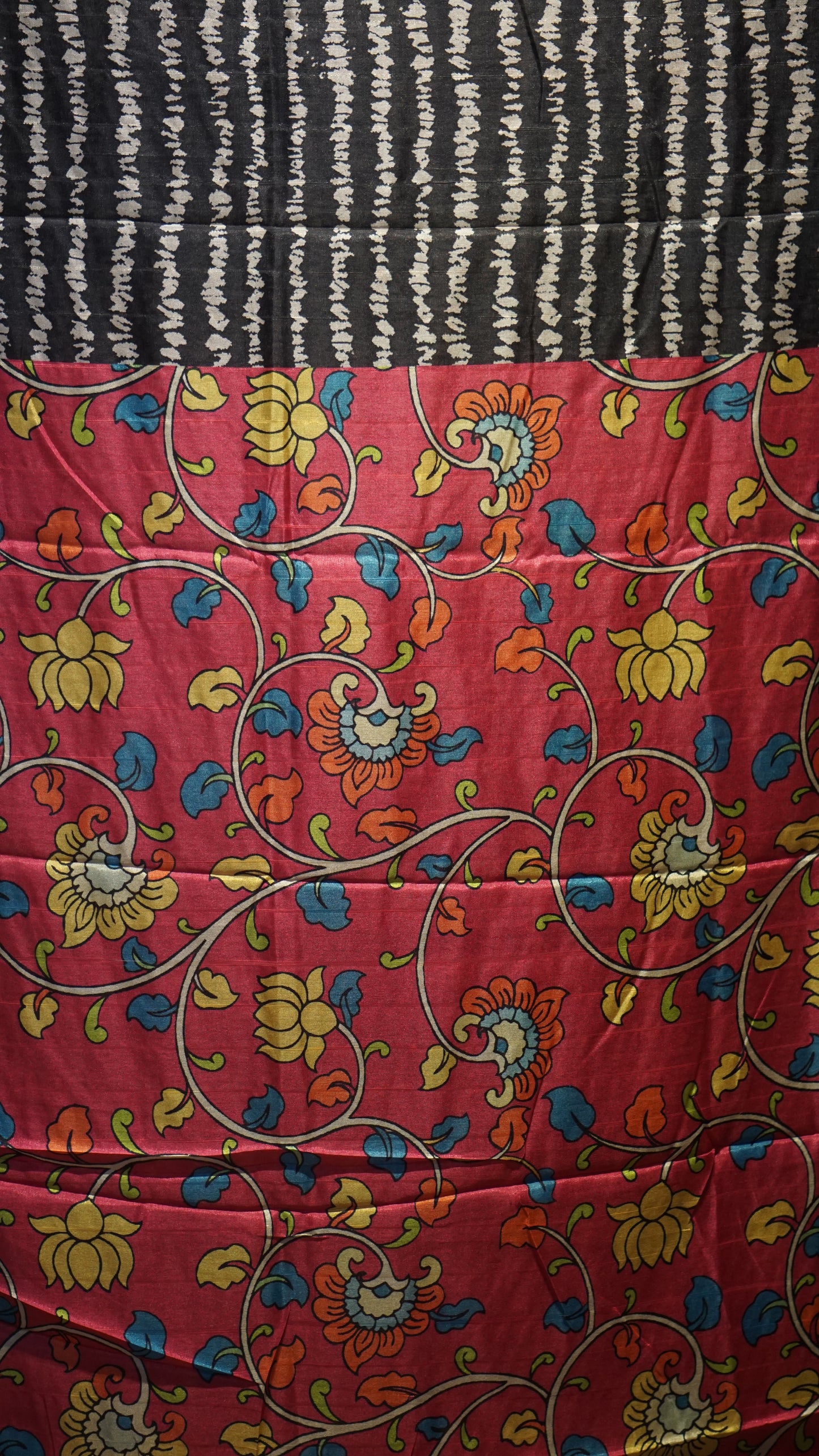 Semi Tussar Saree - Black