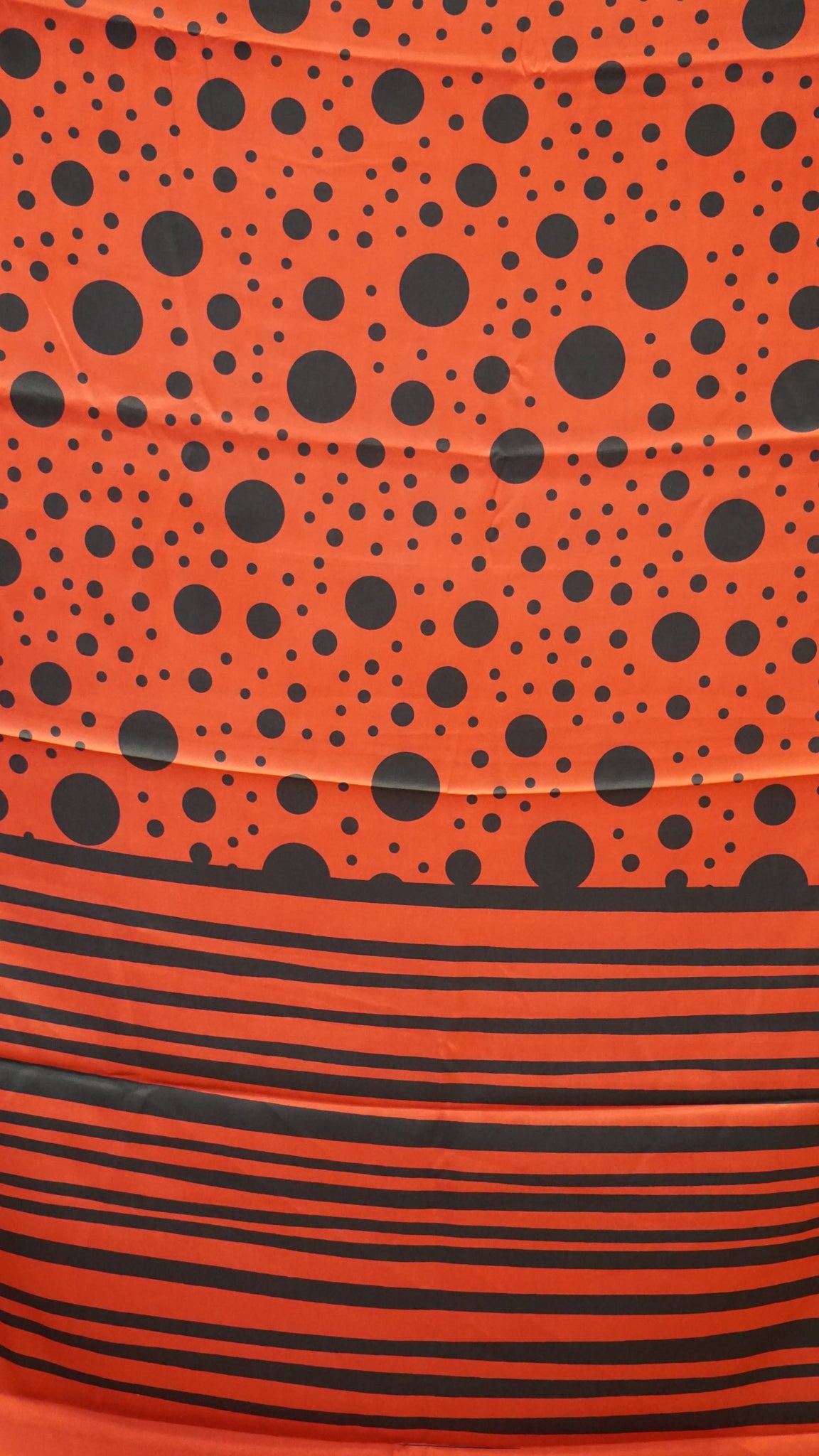 Modal Satin Saree - Red With Black Polka Dots
