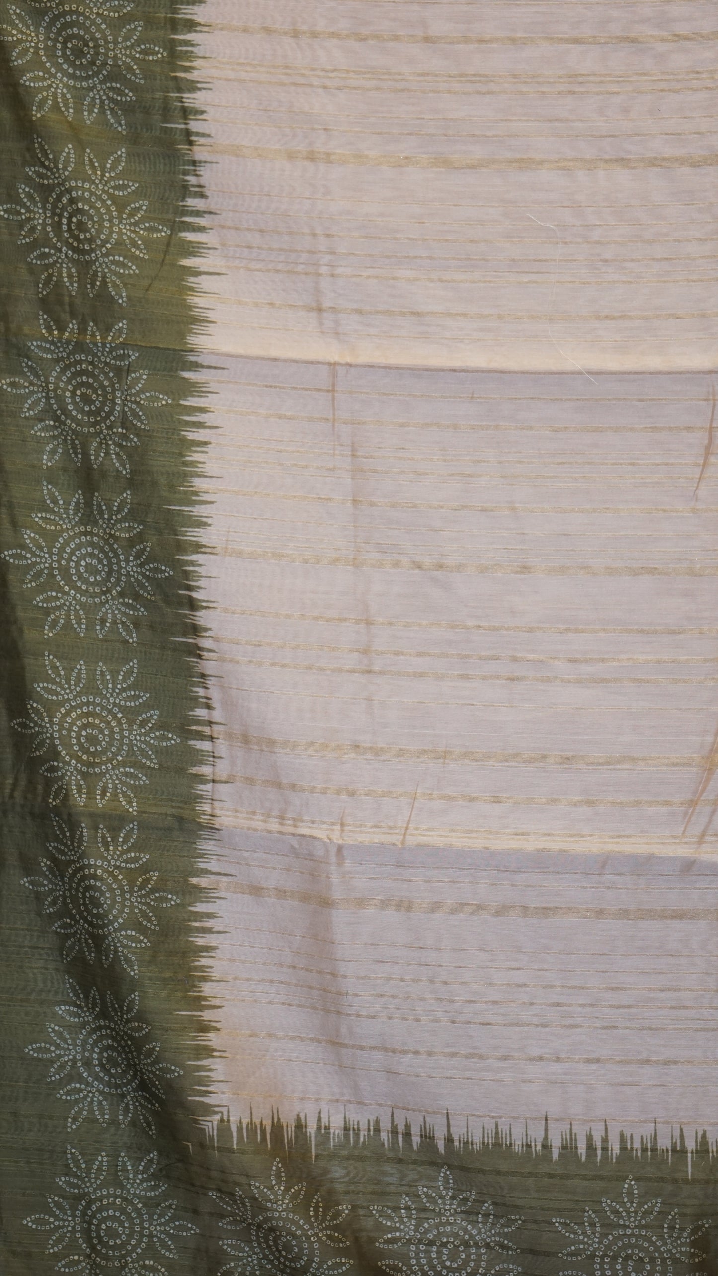 Semi Tussar Saree - Sandal & Green