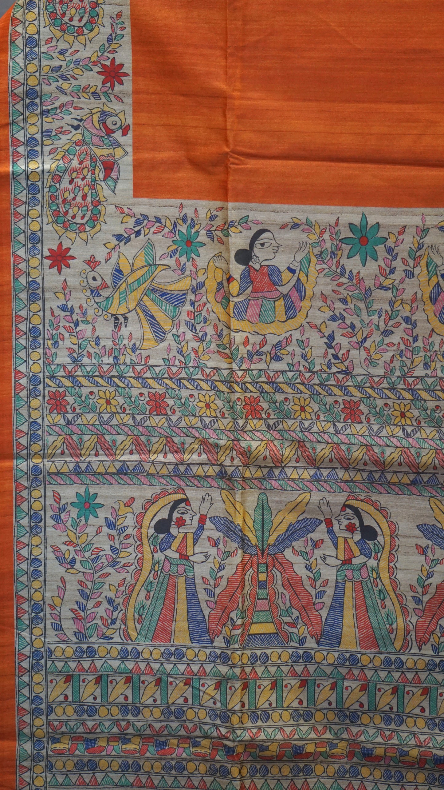 Gicha Tussar Saree - Orange