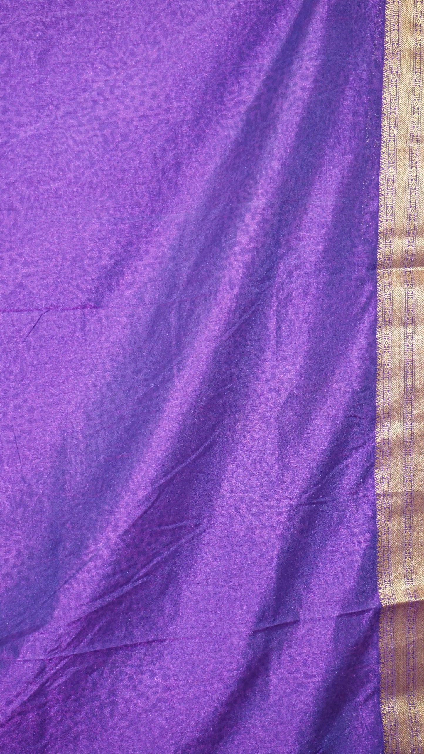 Semi Pattola With Temple Border - Violet