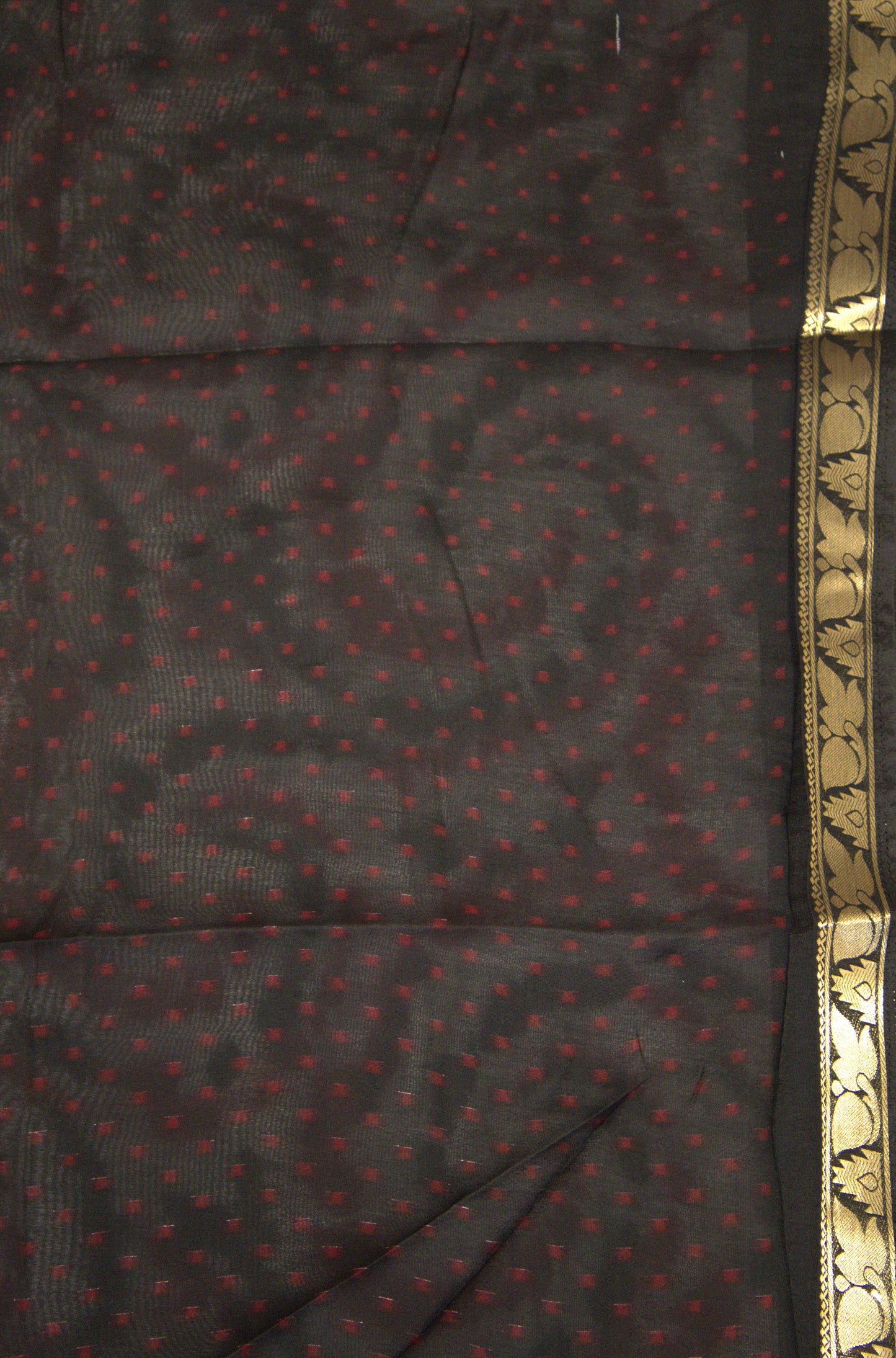 Malai Cotton With Shibori Print-Maroon Black