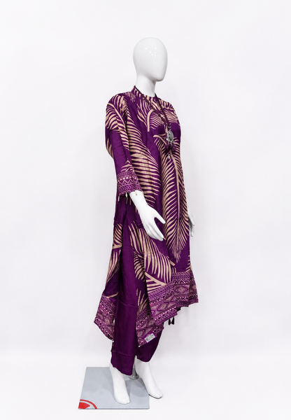 Cord Set Royal Purple Printed Kurta Set