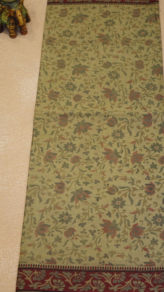 Kora Cotton Saree - Beige