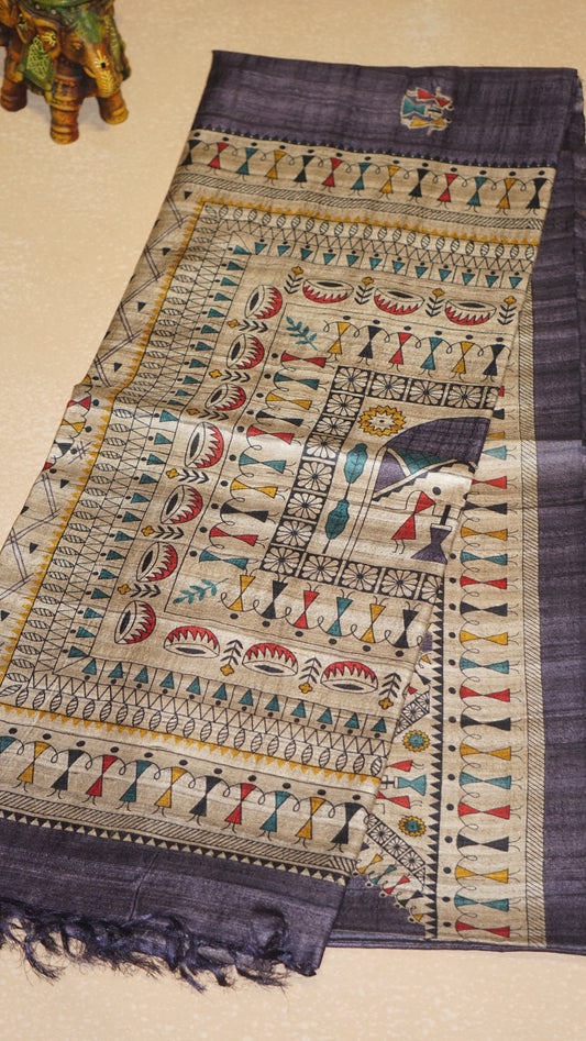 Pure Tussar Saree - Lavender