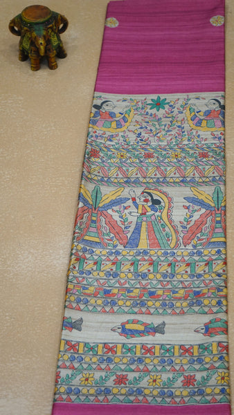 Gicha Tussar Saree - Pink