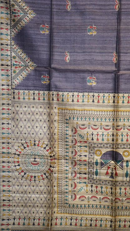 Pure Tussar Saree - Lavender