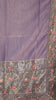 Semi Tussar Saree Crushed With Tissue Border Lavender thumbnail
