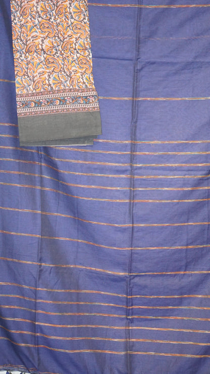 Handloom Cotton Saree Navy Blue