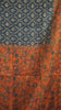 Chanderi Saree Ikkatkari Print - Red & Navy Blue thumbnail