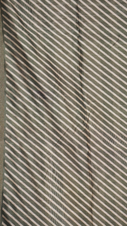 Gicha Tussar Saree Phulwari Design Dark Green