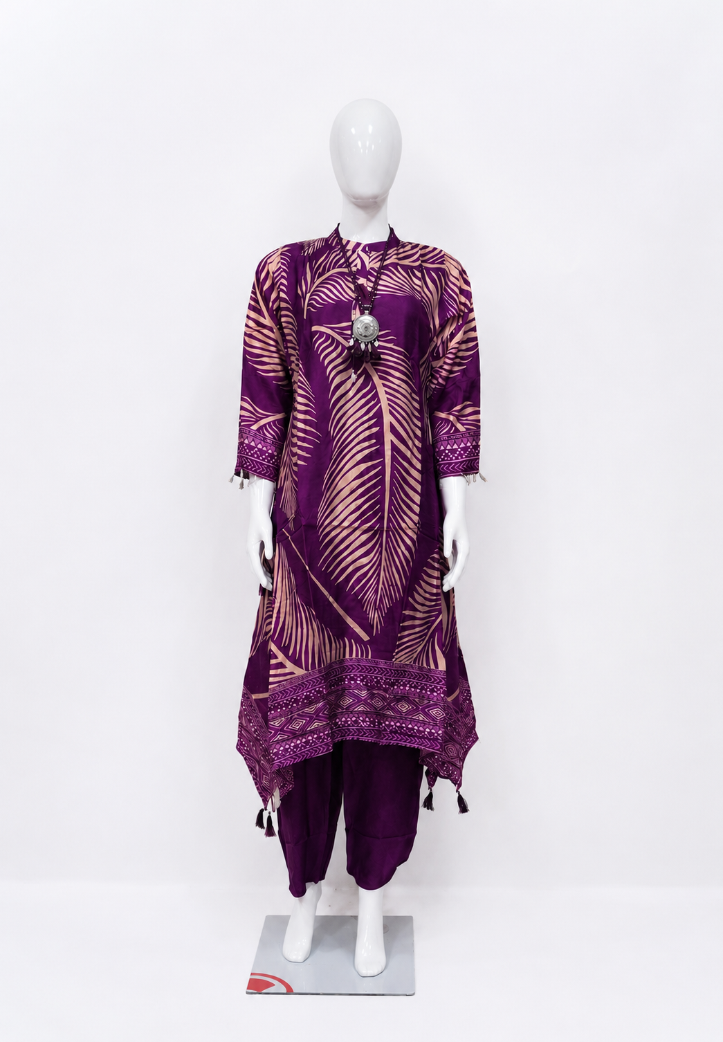 Cord Set Royal Purple Printed Kurta Set