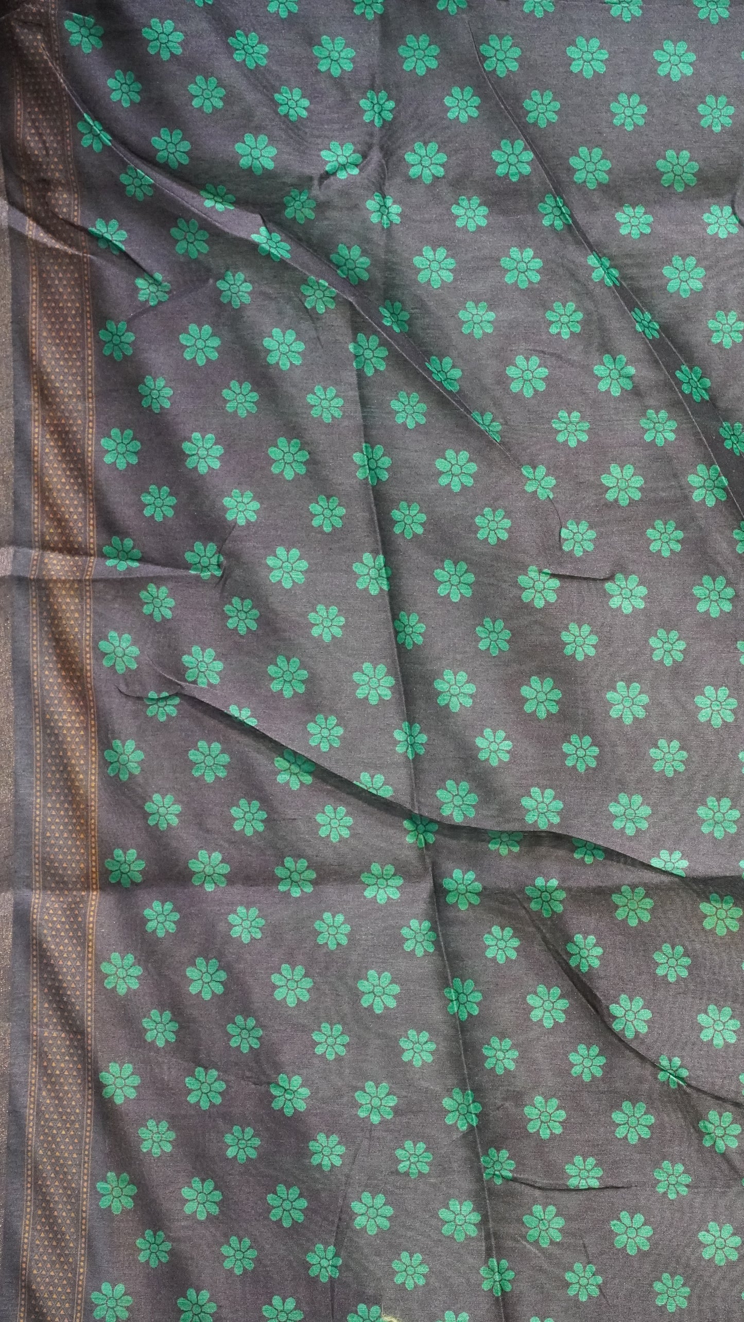 Gicha Tussar Saree Green - Wine