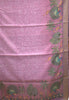 Semi Chanderi Saree Peacock Print-Pink thumbnail
