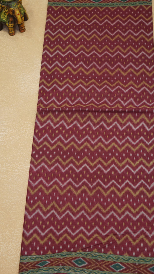 Kora Cotton Saree - Magenta