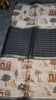 Semi Printed Silk Saree - Black thumbnail