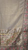 Semi Tussar Saree Crushed With Tissue Border Cream thumbnail