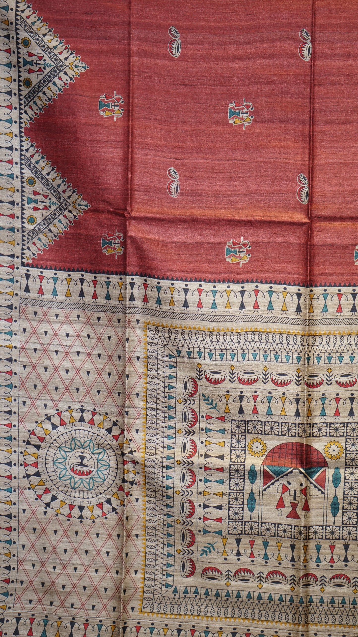 Pure Tussar Saree - Red