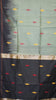 Handloom Cotton Saree - Light Green & Black thumbnail